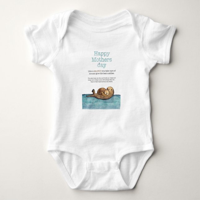 Sea otter mothers day baby bodysuit (Front)