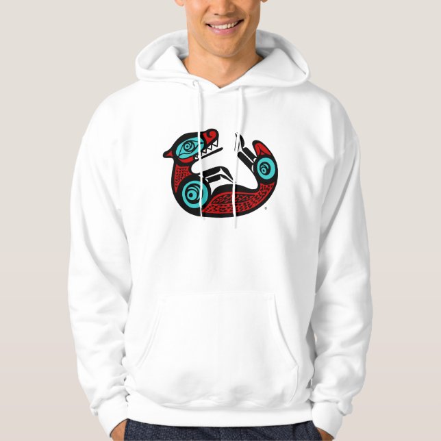 Sea Otter - NW Native Indian Style Pullover Hoodie (Front)