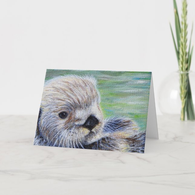 Sea Otter Painting Card (Front)
