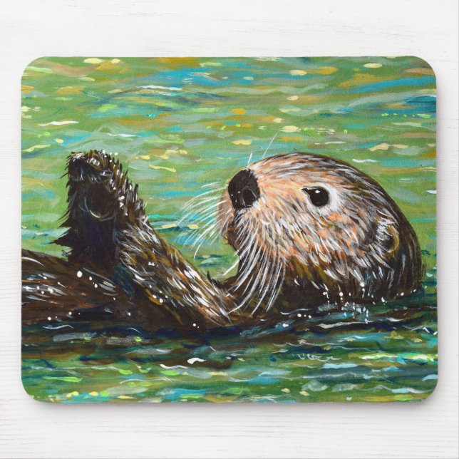 Sea Otter Painting Mouse Pad (Front)