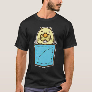 Sea Otter Pocket Funny Cute Peeking Otter Hoodie T-Shirt