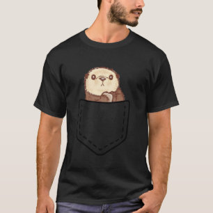 Sea Otter Pocket Peeking Otter T-Shirt