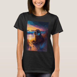 Sea Otter  Retro Sunset Cute Otter  2 T-Shirt