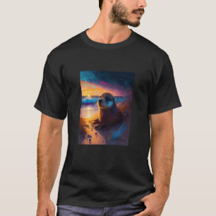 Sea Otter Retro Sunset Cute Otter T-Shirt