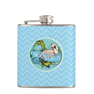 Sea otter-sea world hip flask