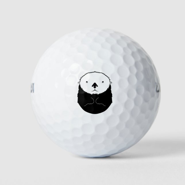 Sea Otter Silhouette Golf Balls (Front)