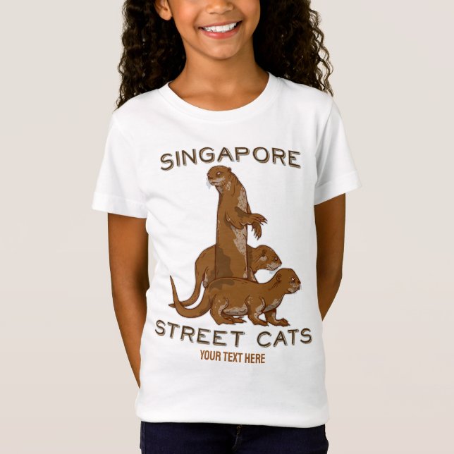Sea Otter Singapore Street Cats T-Shirt (Front)
