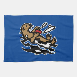 Sea otter tea towel