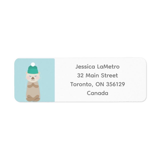 Sea Otter Winter Toque Return Address Label (Front)