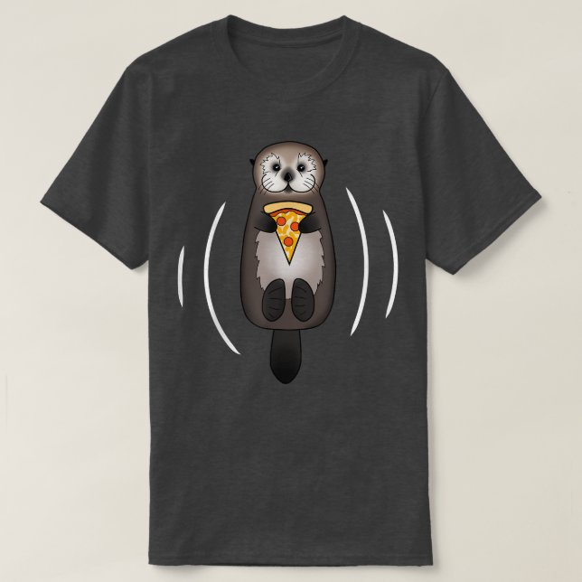 Sea Otter With Pizza  T-Shirt (Design Front)