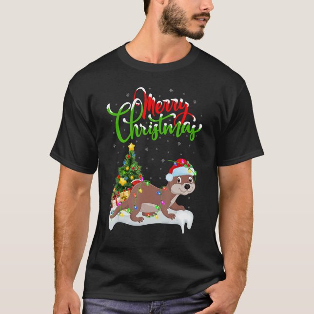 Sea Otter   Xmas Decorations Santa Sea Otter Chris T-Shirt (Front)