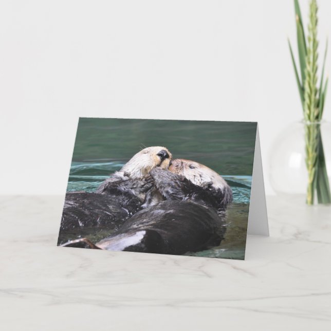 Sea Otters in Love Card (Front)