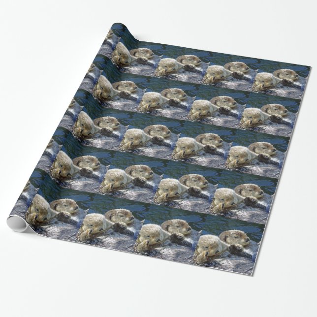 Sea-otters Wrapping Paper (Unrolled)