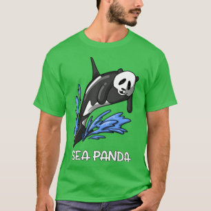 Sea Panda Bear Funny Orca Whale Hybrid Long Sleeve T-Shirt