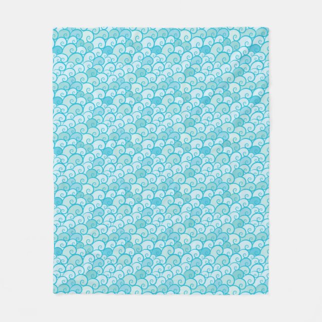 Sea Pattern Fleece Blanket (Front)
