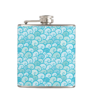 Sea Pattern Hip Flask