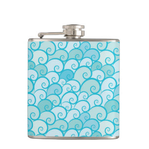 Sea Pattern Hip Flask