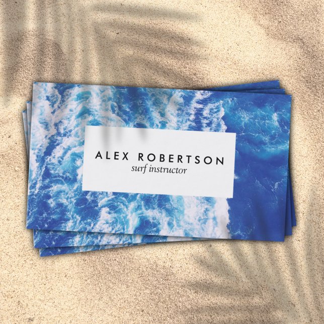 Sea photograph surf instructor business cards (Creator Uploaded)