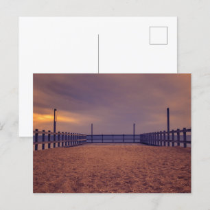 Sea pier deck postcard