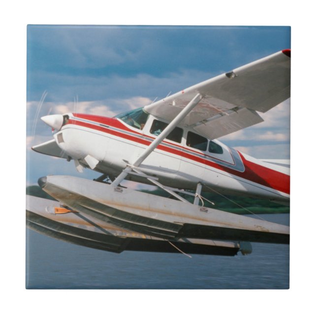 Sea Plane Taking Off, Victoria Falls, Zimbabwe Tile (Front)