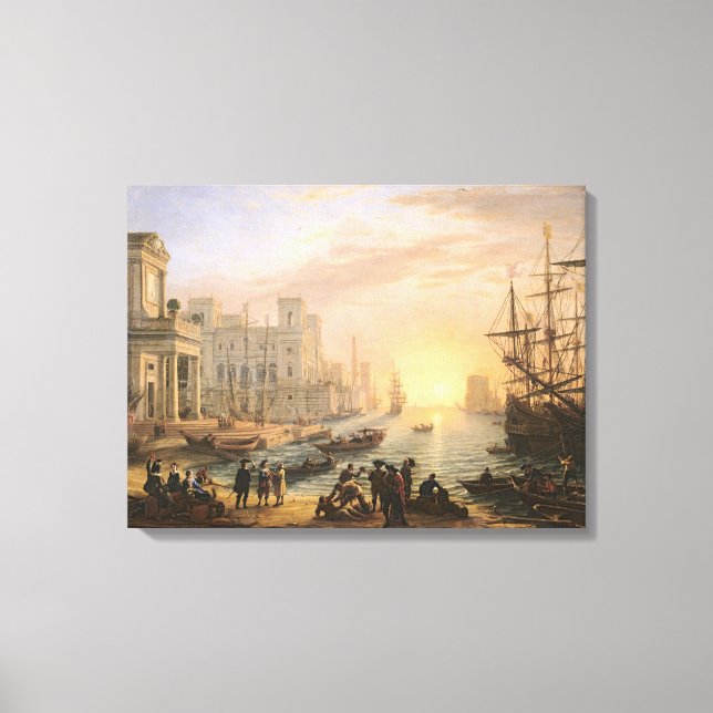 Sea Port at Sunset, 1639 Canvas Print (Front)