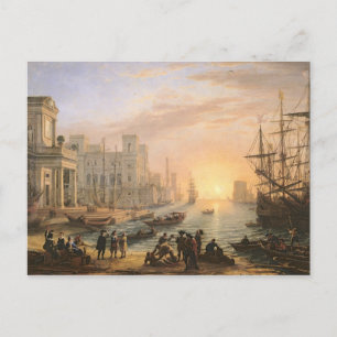 Sea Port at Sunset, 1639 Postcard