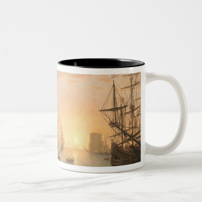 Sea Port at Sunset, 1639 Two-Tone Coffee Mug (Right)