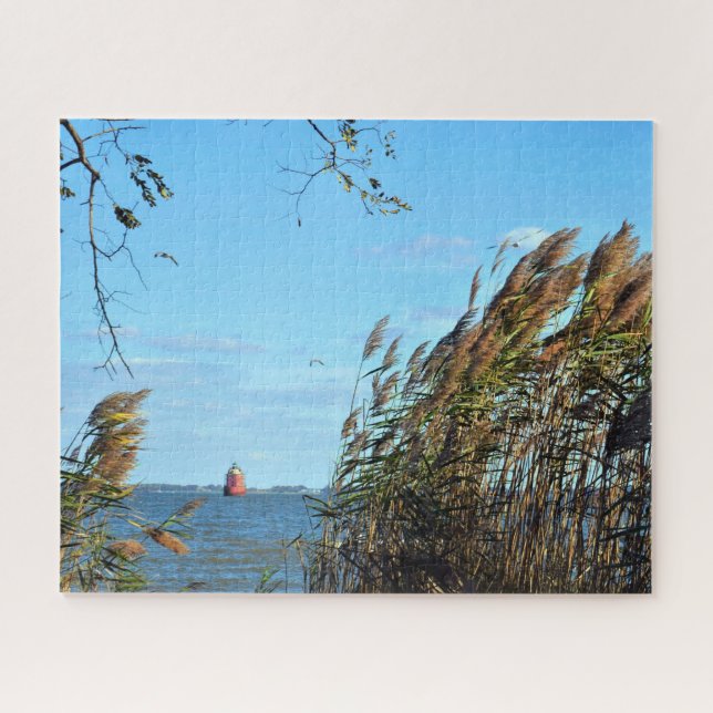 Sea Reeds and Lighthouse Jigsaw Puzzle (Horizontal)
