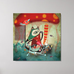 Sea Sailor Fox Nest and Birds Canvas Print