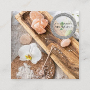 Sea salt orchids spa flower massage aromatherapy square business card