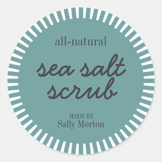 Sea Salt Scrub Round Label Template (Front)