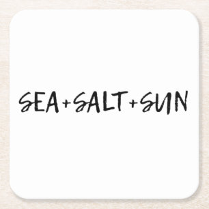 Sea + Salt + Sun Square Paper Coaster