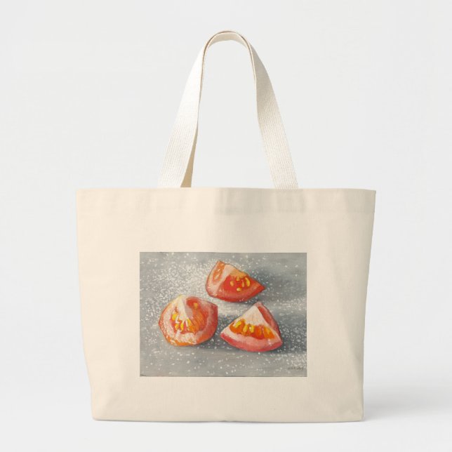 Sea Salted Tomato Eighths Large Tote Bag (Front)