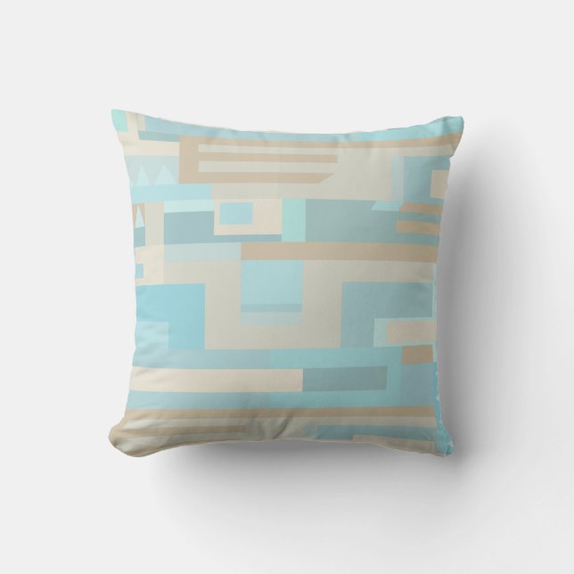 Sea & sand abstract pattern one side accent pillow (Front)