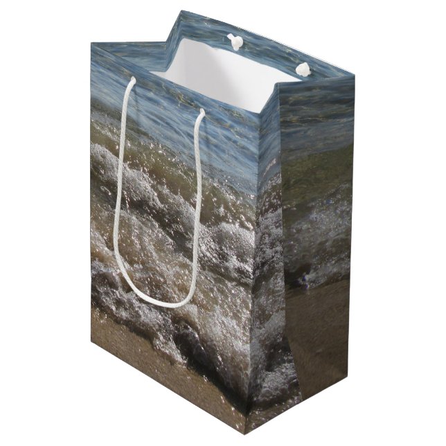Sea & Sand Beach Waves  Medium Gift Bag (Front Angled)