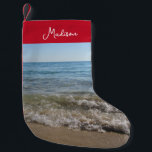 Sea & Sand Beach Waves Personalised Name<br><div class="desc">A beautiful photograph of the sea and sand with crashing beach waves. An ideal design for anyone who loves landscape scenic photography. Ideal birthday gift,  home decor or present for any other special occasion.</div>