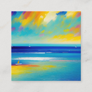 Sea Scape 10 “Stuck on the sand”. Square Business Card