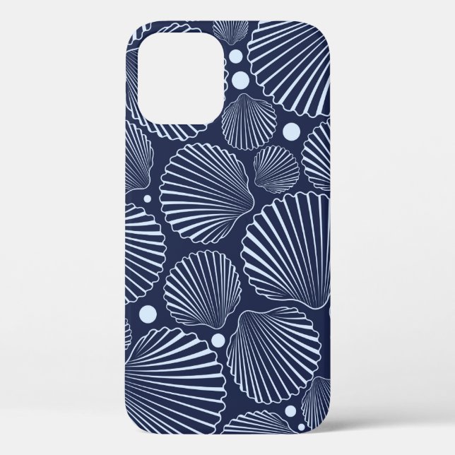 Sea seamless pattern with blue shells. Summer back Case-Mate iPhone Case (Back)
