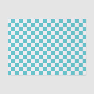 Sea Serpent Blue and White Chequerboard Pattern Tissue Paper