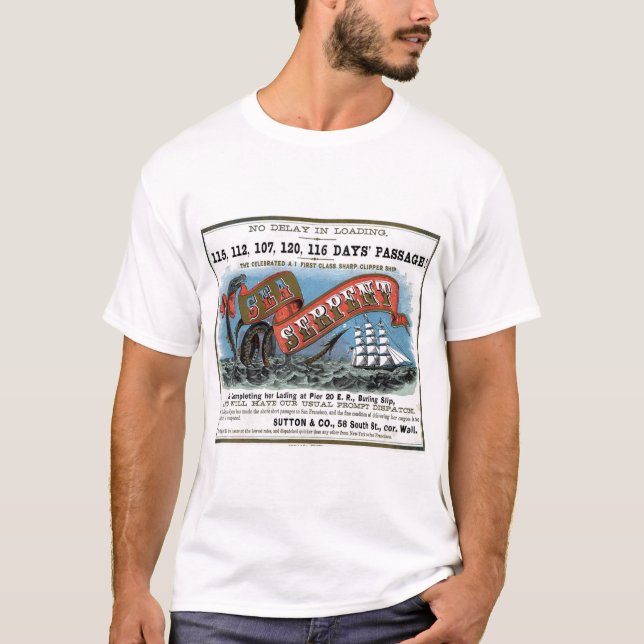 Sea Serpent Clipper Sailing  T-Shirt (Front)