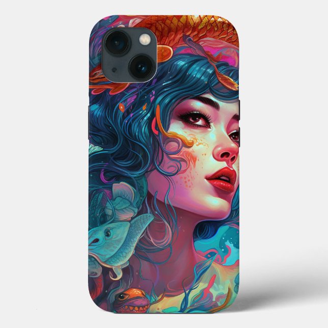 Sea Serpent Hair Lady Fantasy Art Case-Mate iPhone Case (Back)