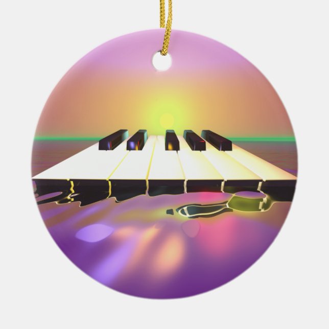 Sea Sharp Piano Keys Ceramic Tree Decoration (Front)