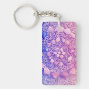 Sea Shell Beach Art Keychain