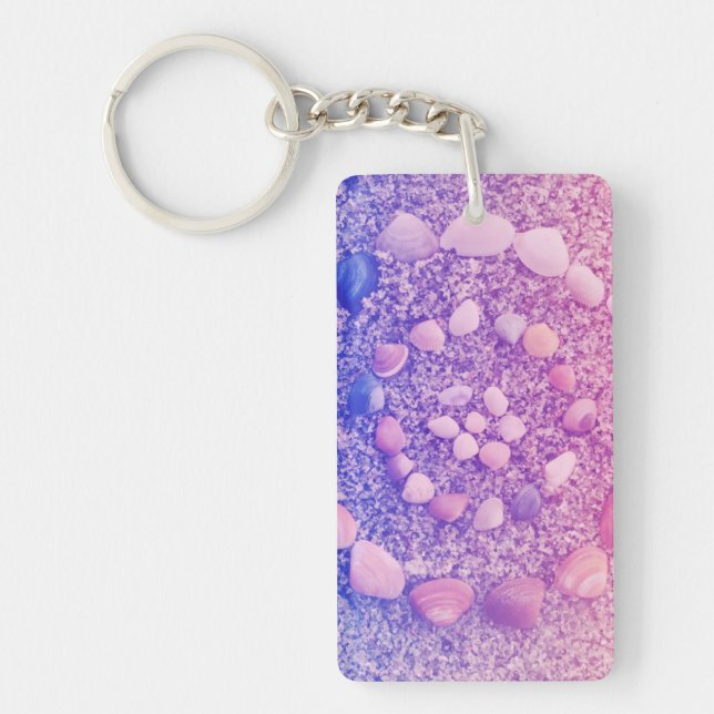 Sea Shell Beach Art Keychain (Front)