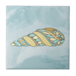 Sea Shell Blue Mosaic Nautical Tile<br><div class="desc">This design was created through digital art. It may be personalised by clicking the customise button and changing the colour, adding a name, initials or your favourite words. Contact me at colorflowcreations@gmail.com if you with to have this design on another product. Purchase my original abstract acrylic painting for sale at...</div>