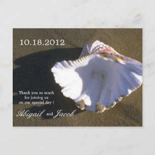 Sea Shell Brown Wedding thank you card