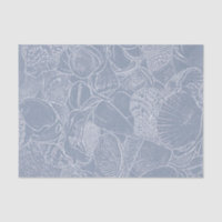 Sea Shell Dusty Blue Coastal Beach Decoupage