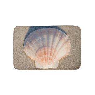 Sea Shell Laying On Sandy Beach Bath Mat