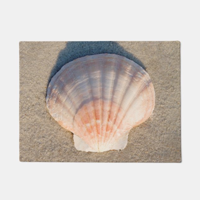 Sea Shell Laying On Sandy Beach Doormat (Front)