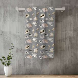 Sea Shell Nautical Pattern Crustaceancore  Bath Towel Set